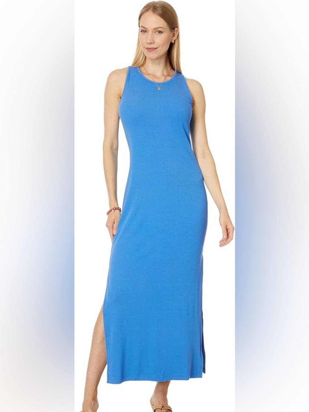 Lilly Pulitzer Bright Blue Ribbed Sleeveless Maxi Dress